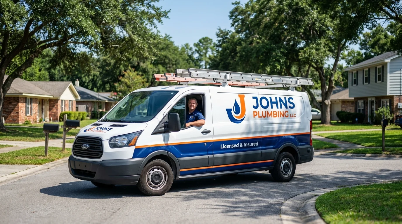 Johns Plumbing LLC service van in Bajadero, PR